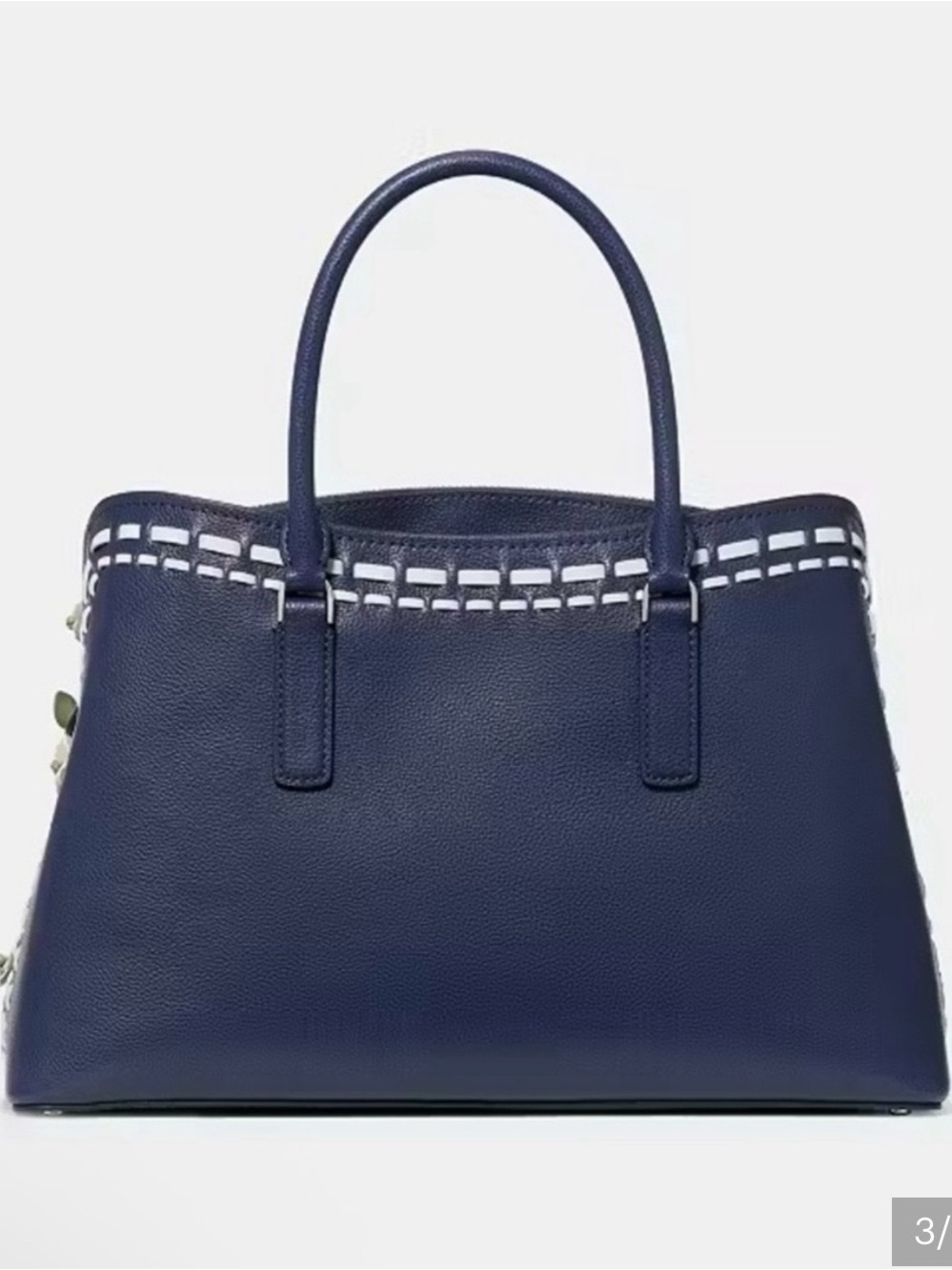 kate spade Navy Satchel with Pastel Floral Appliqués - Picture 3 of 4